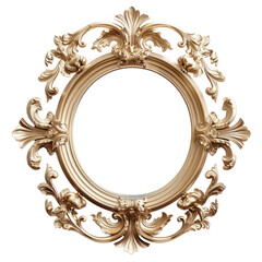 Frame of Rococo Art isolated on transparent png.