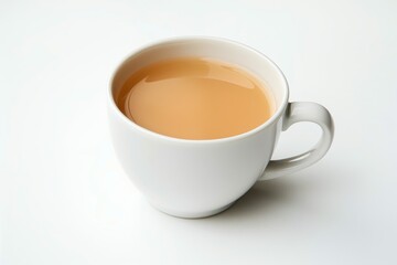 Tea with milk in a white cup