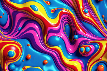 Fototapeta na wymiar Abstract 3D fluid Endless background. Seamless colorful pattern.