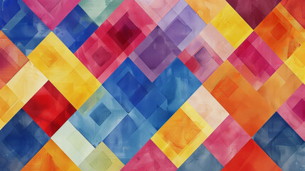 Pastel Colored Geometric Shapes Canvas Artwork