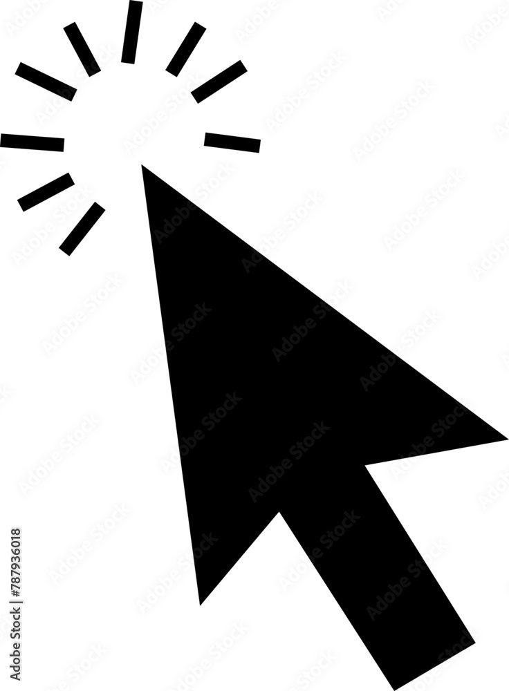 Fototapete computer mouse click cursor icon in fill style. load symbol. pointer cursor and loading icon. modern