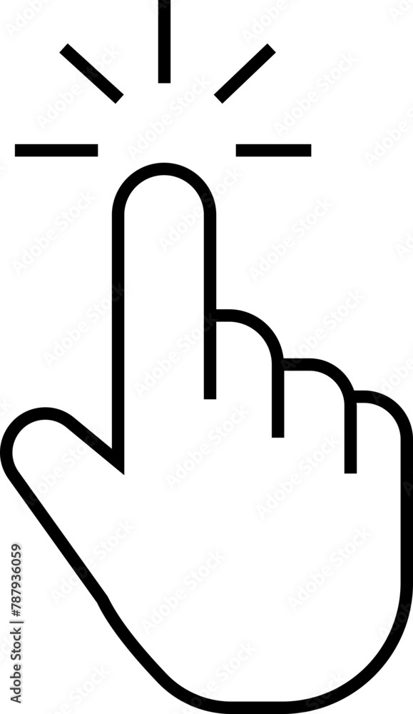 Fototapete computer mouse click cursor icon in line style with editable stock. load symbol. pointer cursor icon