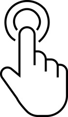 Computer mouse click cursor icon in line style with editable stock. Load symbol. Pointer cursor icon. Modern vector for web site or mobile app. Touch or Hand click design on transparent background.