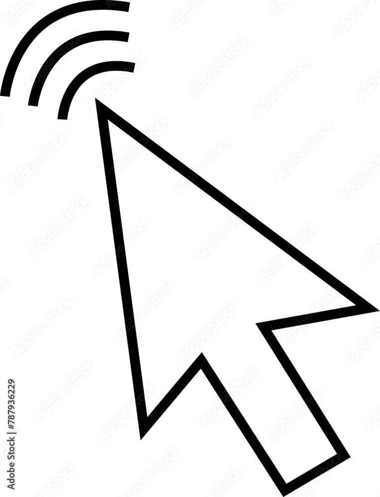 Fototapete computer mouse click cursor icon in line style with editable stock. load symbol. pointer cursor icon
