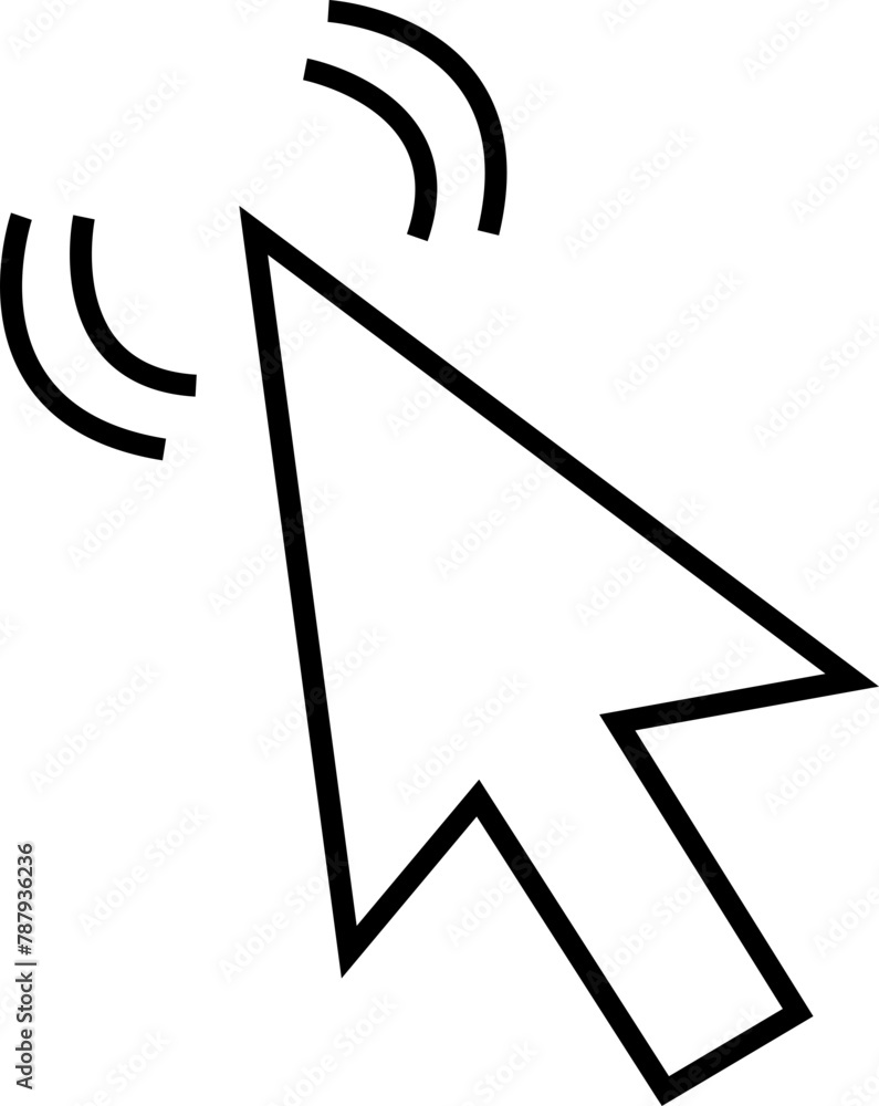 Fototapete computer mouse click cursor icon in line style with editable stock. load symbol. pointer cursor icon