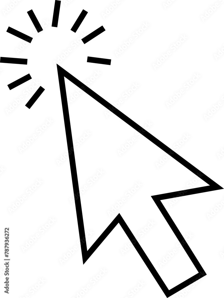Fototapete computer mouse click cursor icon in line style with editable stock. load symbol. pointer cursor icon