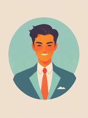 colorful flat illustration of business man