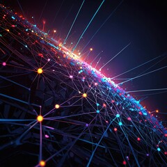 Obraz premium Abstract background with connected lines and dots. Network connection structure