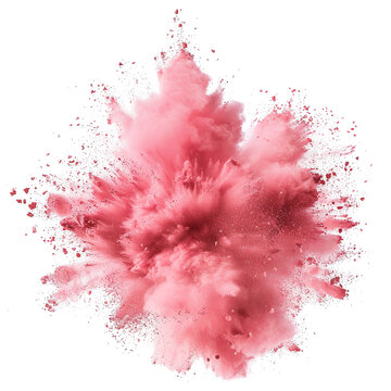pink powder explosion isolated on transparent background
