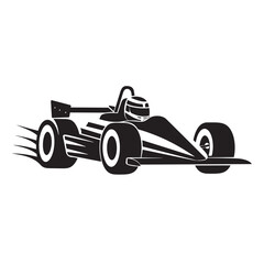 Obraz premium Racing kart vector illustration in black and white