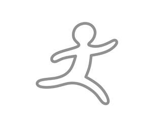 An icon of a human being exercising doing body movements.