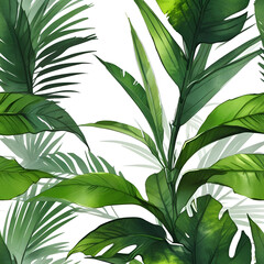 Default_White_background_1_green_tropical_plant_leaf_painted_i_1