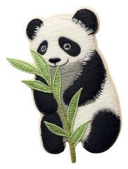 PNG Felt stickers of a single panda wildlife pattern animal