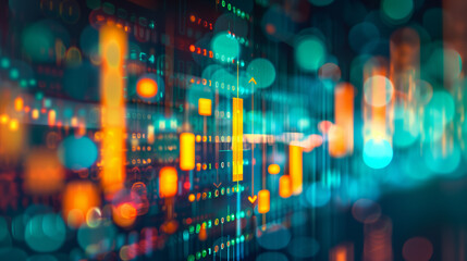 Abstract Financial Data Analysis Bars and Charts
