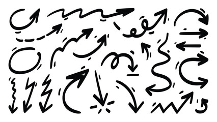 cute arrow hand drawn vector. Arrows mark icon isolated on white background.