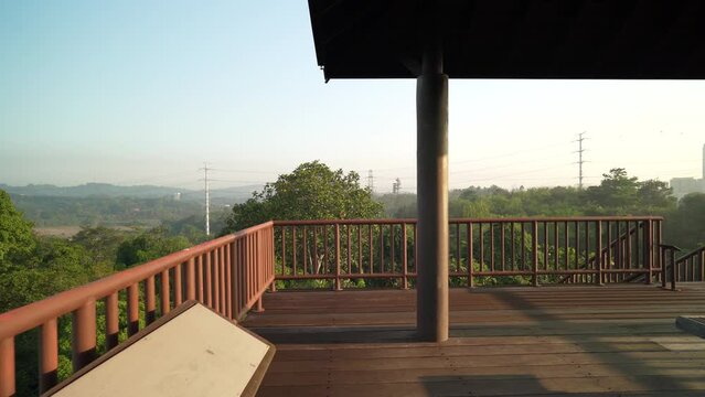 Beautiful landscape view from the Observation towers in Putrajaya Wetlands Park.