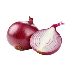 A red onion and a slice of onion SVG on a transparent background