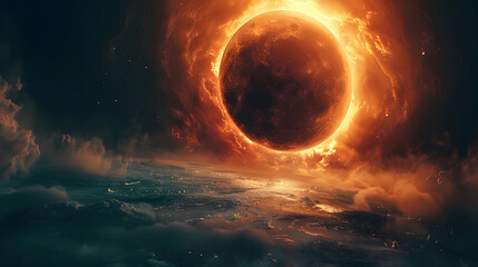 The Mesmerizing Embrace of the Divine Eclipse:A Cinematic Celestial Masterpiece in Detail