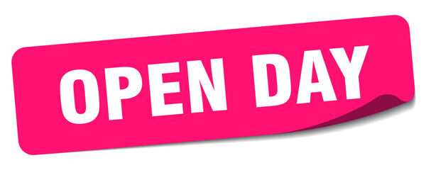open day sticker. open day label