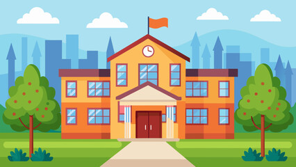 a-vector-illustration-of-school-building