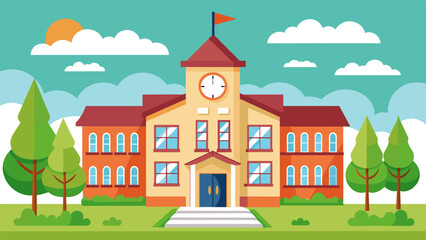 a-vector-illustration-of-school-building