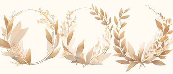 Naklejka premium a three different types of leaves arranged in a circle