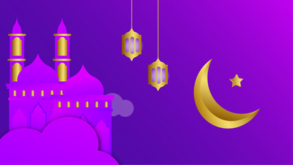 ramadan blue gradient purple background