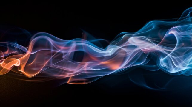 Abstract blue wave of colorful smoke