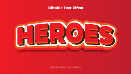 heroes Editable Text Effect