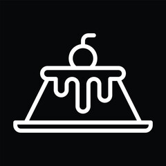 pudding with berry vector icon design