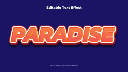 Naklejka na ściany i meble paradise Editable Text Effect