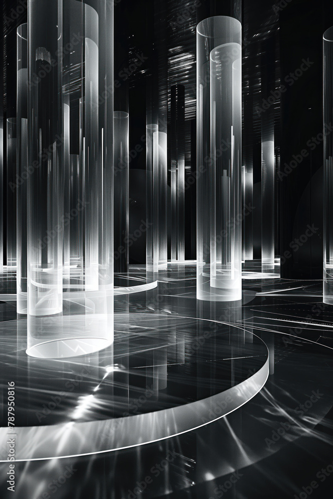 Poster abstract background with reflections and caustics. hi-tech. futuristic background image. created wit