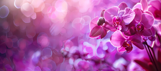 Beautiful purple orchid phalaenopsis background. Generative ai design art concept. - obrazy, fototapety, plakaty