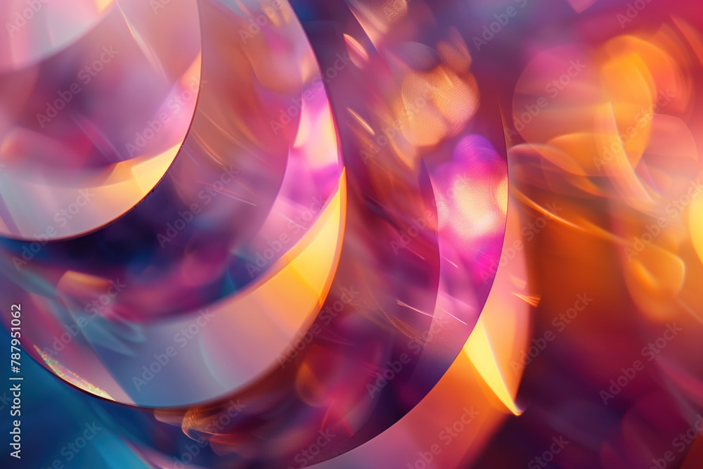 Poster Abstract background with reflections and caustics. Hi-tech. Futuristic background image. Created with Generative AI technology.