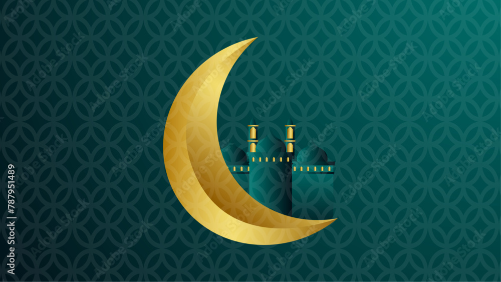 Poster moon islamic background