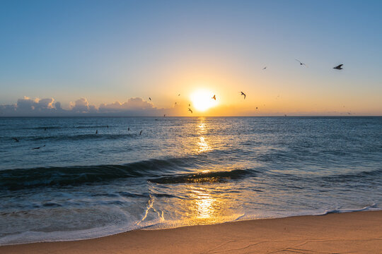 Sunrise at Miami beach, Florida.