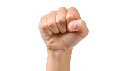 Girl hand fist up finger person adult isolated on a transparent background