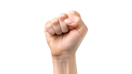 Girl hand fist up finger person adult isolated on a transparent background