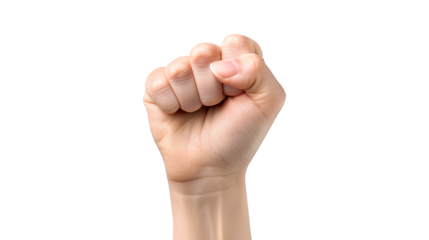 Girl hand fist up finger person adult isolated on a transparent background