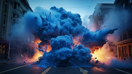 Foto op Canvas 爆発が起きた都市,Generative AI AI画像 © beeboys
