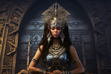Fototapeta na wymiar Goddess of the Nile: A Mesmerizing Depiction of Ancient Egyptian Sacred Femininity