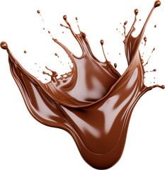 milk chocolate splashing isolated on white or transparent background,transparency