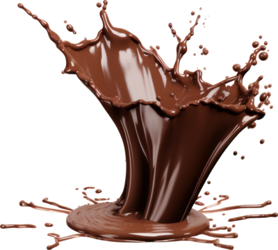 dark chocolate splashing isolated on white or transparent background,transparency