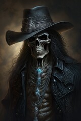 Obraz premium Classy Skeletons: Rocking Fedoras on a Sleek Black Background in HD Quality