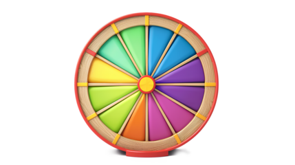 The prize wheel isolated on a transparent background