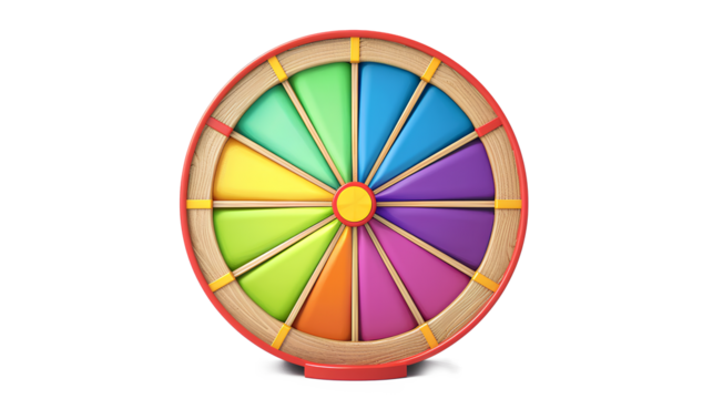 The prize wheel isolated on a transparent background
