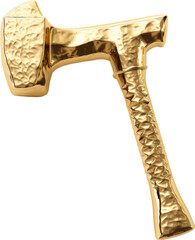 golden hammer,hammer made of gold isolated on white or transparent background,transparency