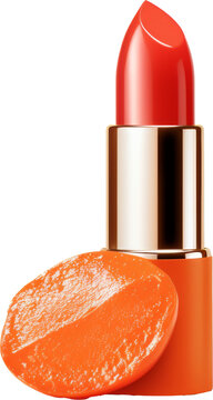 orange lipstick isolated on white or transparent background,transparency