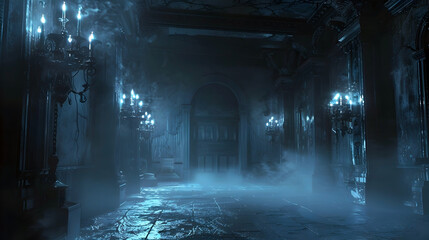Haunting Shadows of the Cursed Mansion:Spirits Bound by the Dark Arts of Witchcraft in an Isolated Cinematic Scene