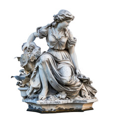 Fototapeta premium Water Nymph of Rococo Art isolated on transparent png.